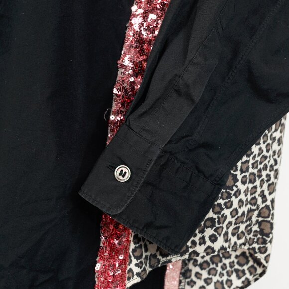 Comme des Garcons Homme Plus SS/18 Black Leopard & Sequin-Trim Shirt - Picture 8 of 14